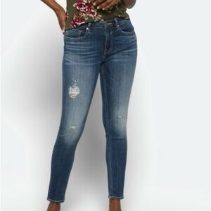 Vigoss Blue Distressed Marley Skinny Cropped Jeans size 29